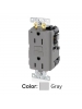 Leviton G5362-WTG - 20A - 125V - NEMA 5-20R - 2P - 3W - SmartlockPro Self-Test GFCI Duplex Receptacle - Extra-Heavy Duty Industrial Grade - Gray